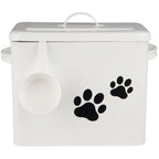 Boks med lokk og målebeger til hundemat