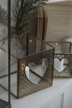 Lyslykt med hjertemotiv- to størrelser