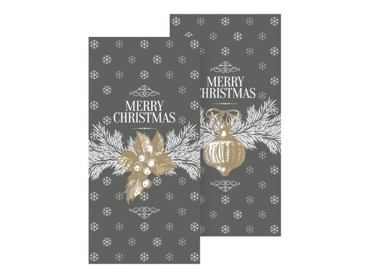 Serviett - Merry Christmas grå