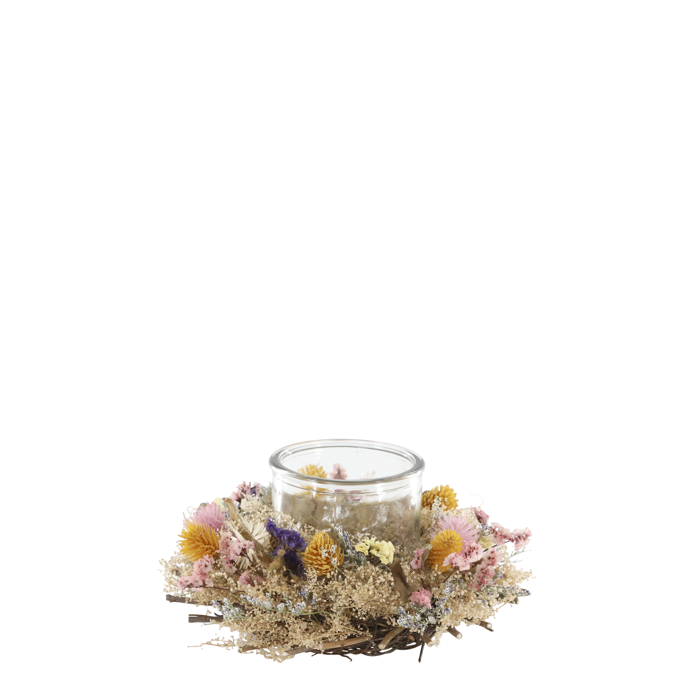 Lyslykt med vakker blomsterkrans