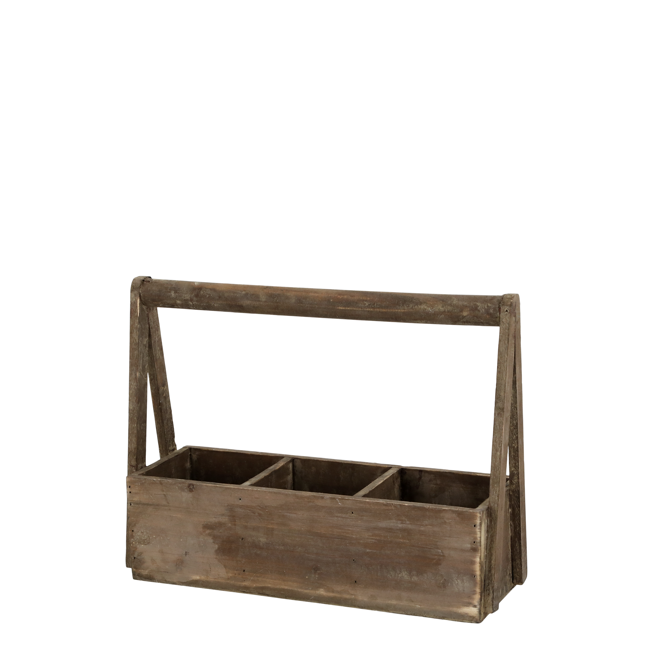 Kasse med håndtak og tre rom