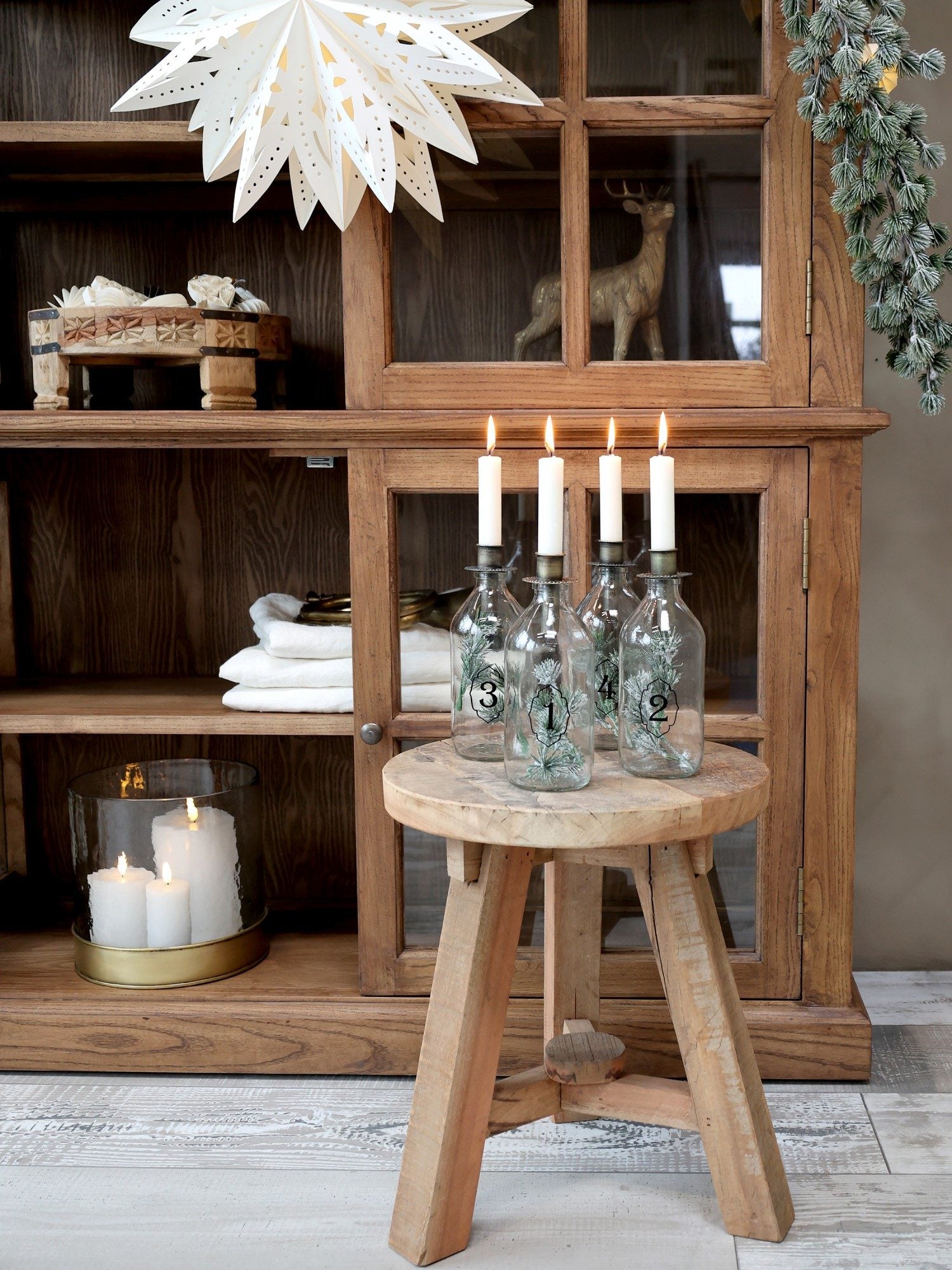 Flasker med adventstall 1-4