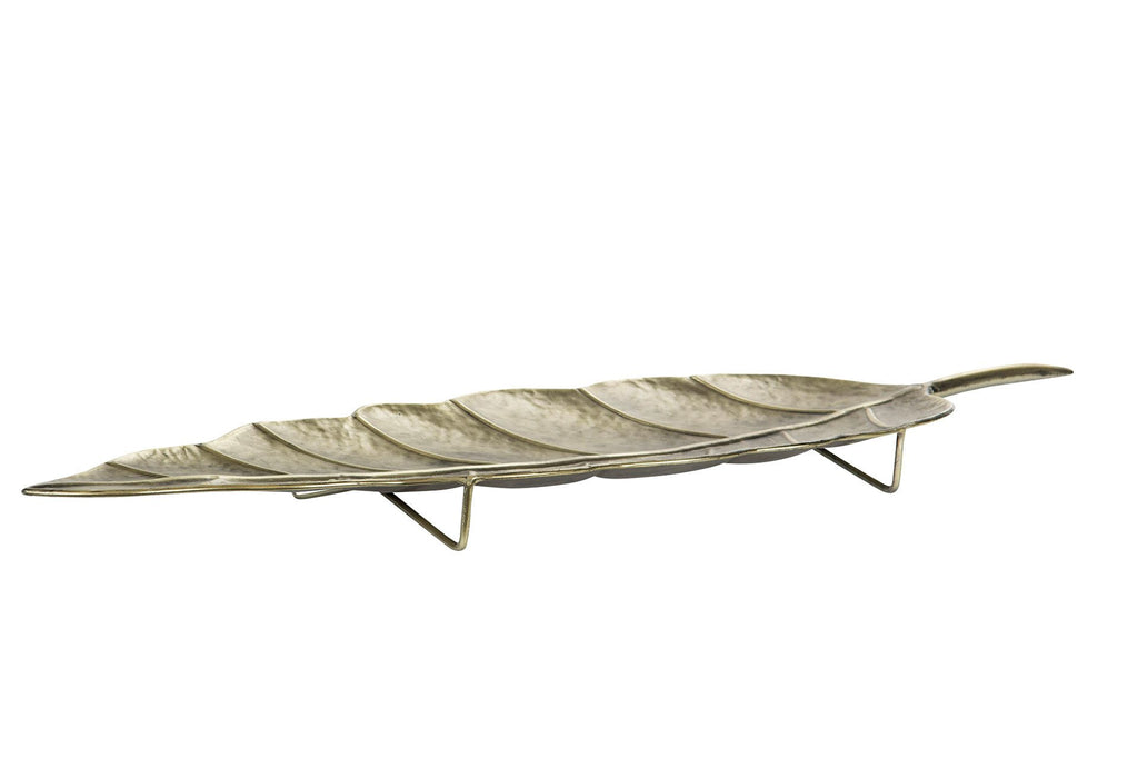 Sett med to pyntefat/veggpynt i bladform