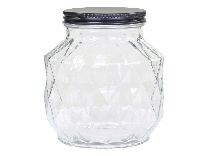 Glasskrukke med lokk- fire størrelser