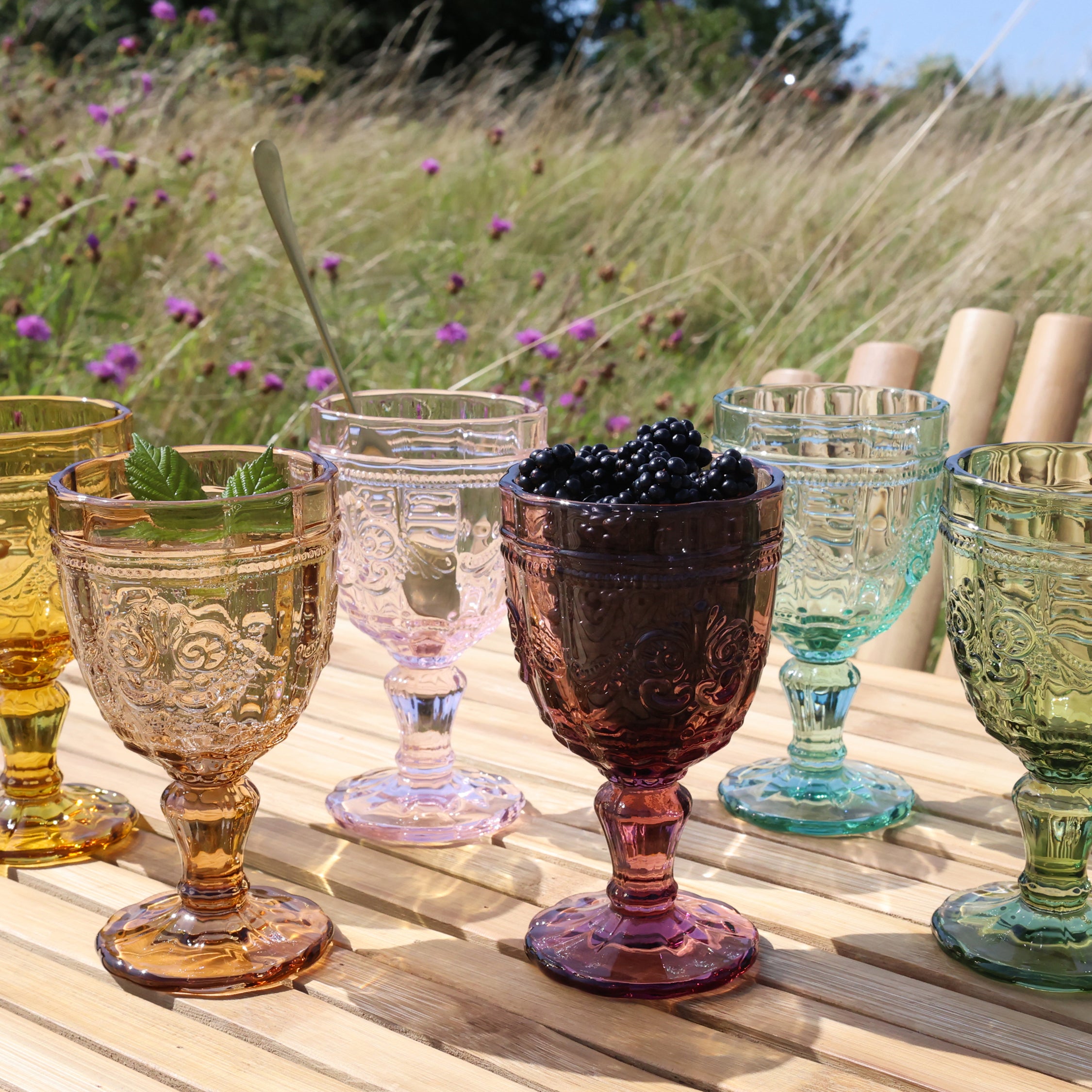 Vinglass m. mønster fra Chic Antique- fire varianter