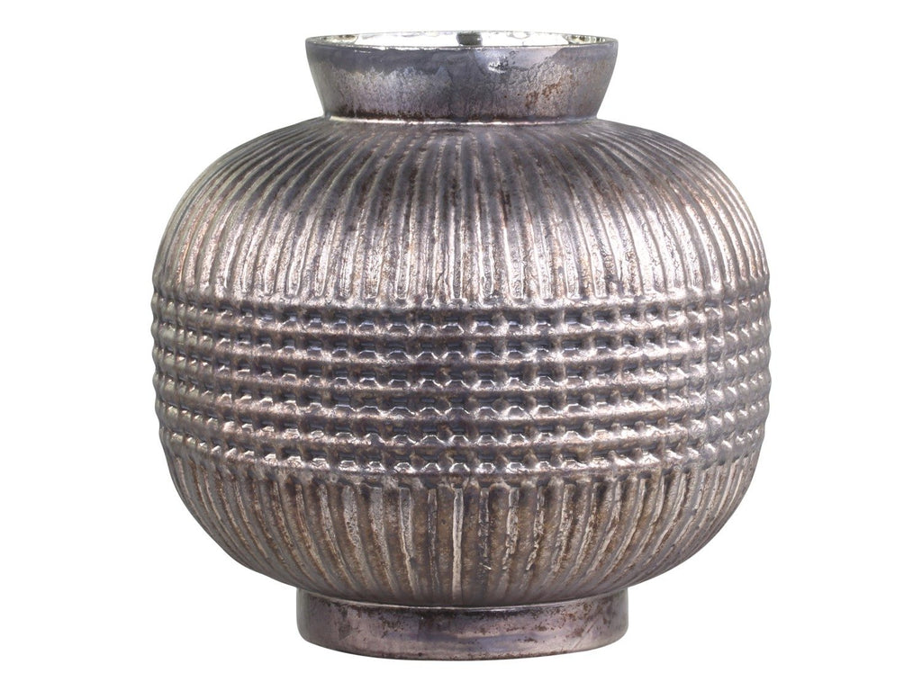 Vase i mocca og gullfarget glass fra Chic Antique