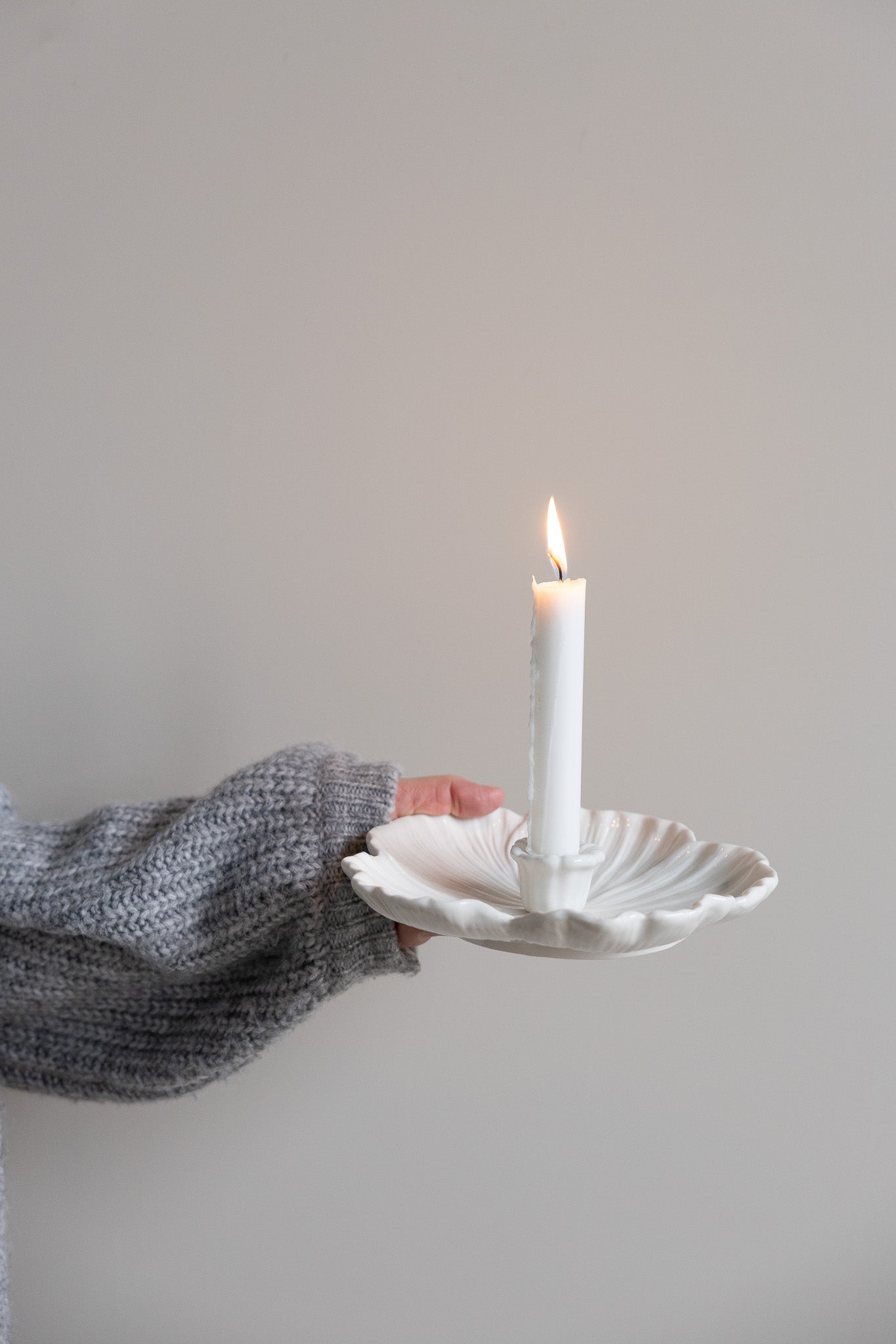 Botanikk hvit lysestake - 2 størrelser