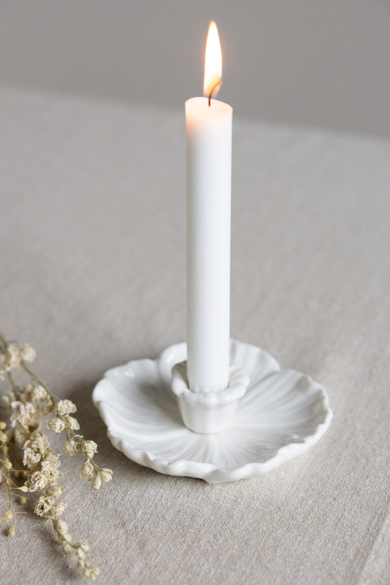 Botanikk hvit lysestake - 2 størrelser