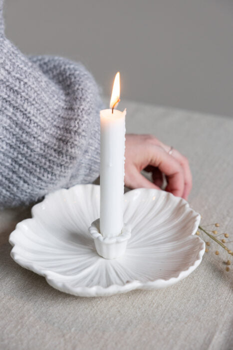 Botanikk hvit lysestake - 2 størrelser