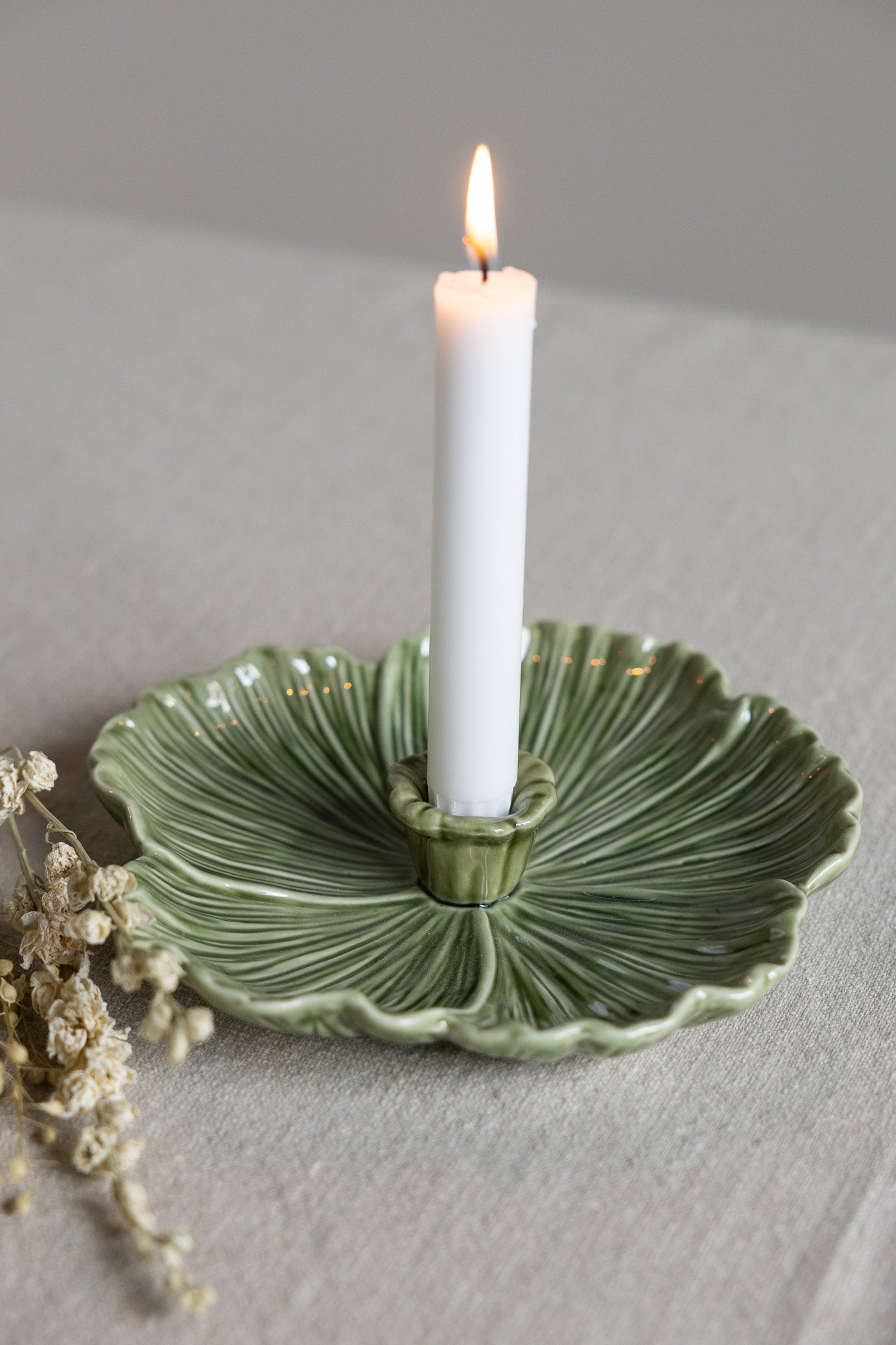 Botanikk mørk grønn lysestake - 2 størrelser