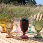 Chic Antique Saint-Emilion vinglass med mønster - finnes i 6 farger