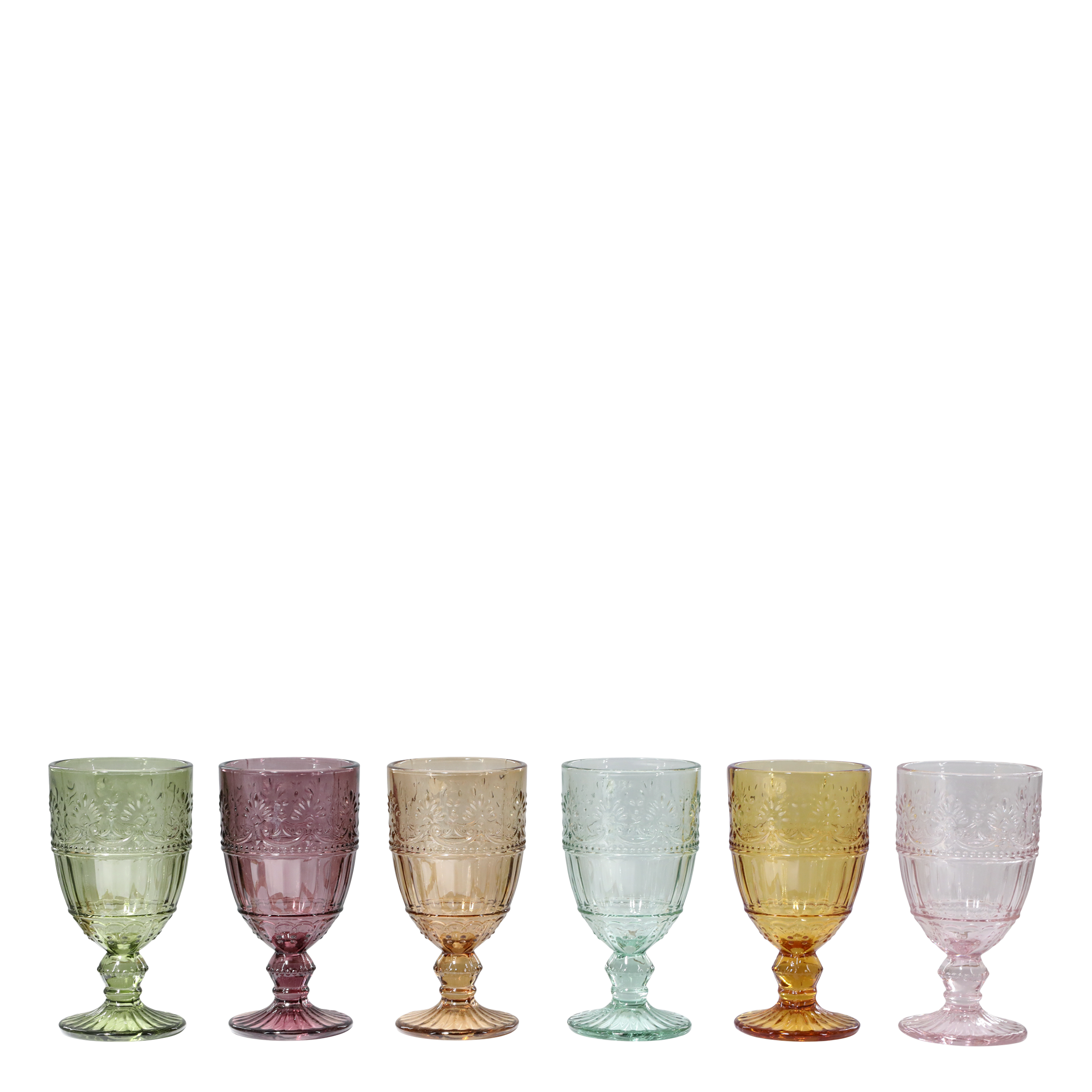 Chic Antique Saint-Emilion vinglass med mønster - finnes i 6 farger