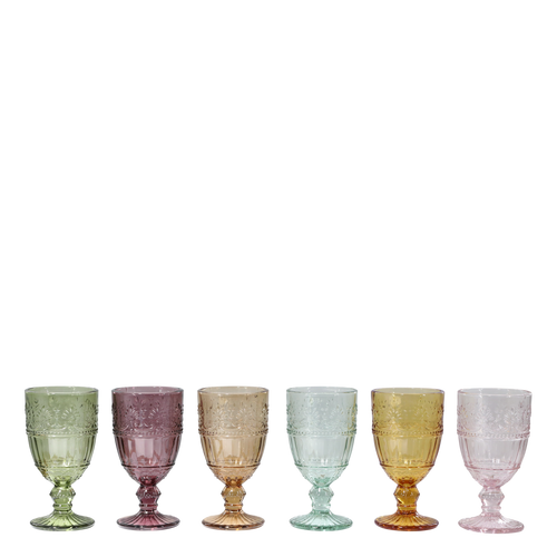Chic Antique Saint-Emilion vinglass med mønster - finnes i 6 farger