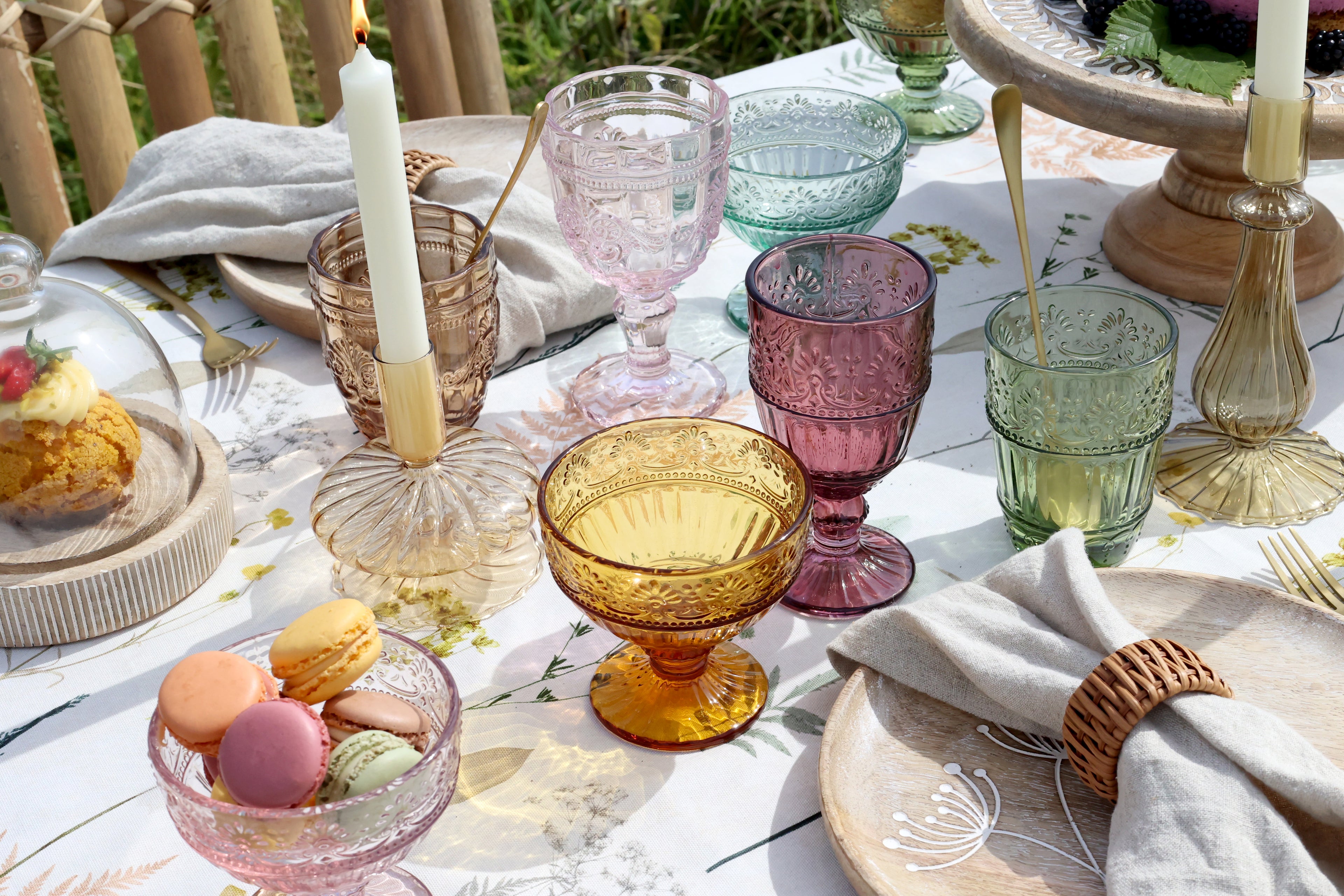 Chic Antique Saint-Emilion vinglass med mønster - finnes i 6 farger