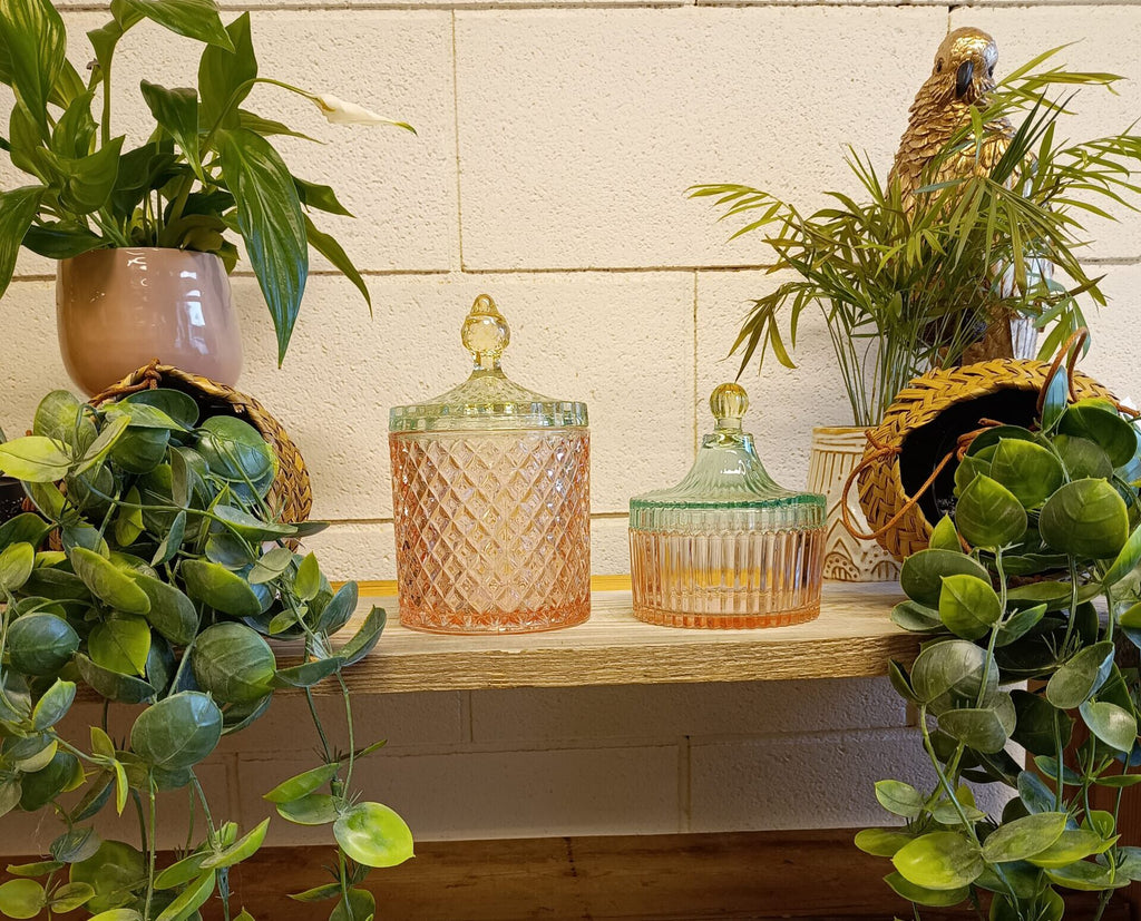 Bonbonniere glasskrukker- to størrelser