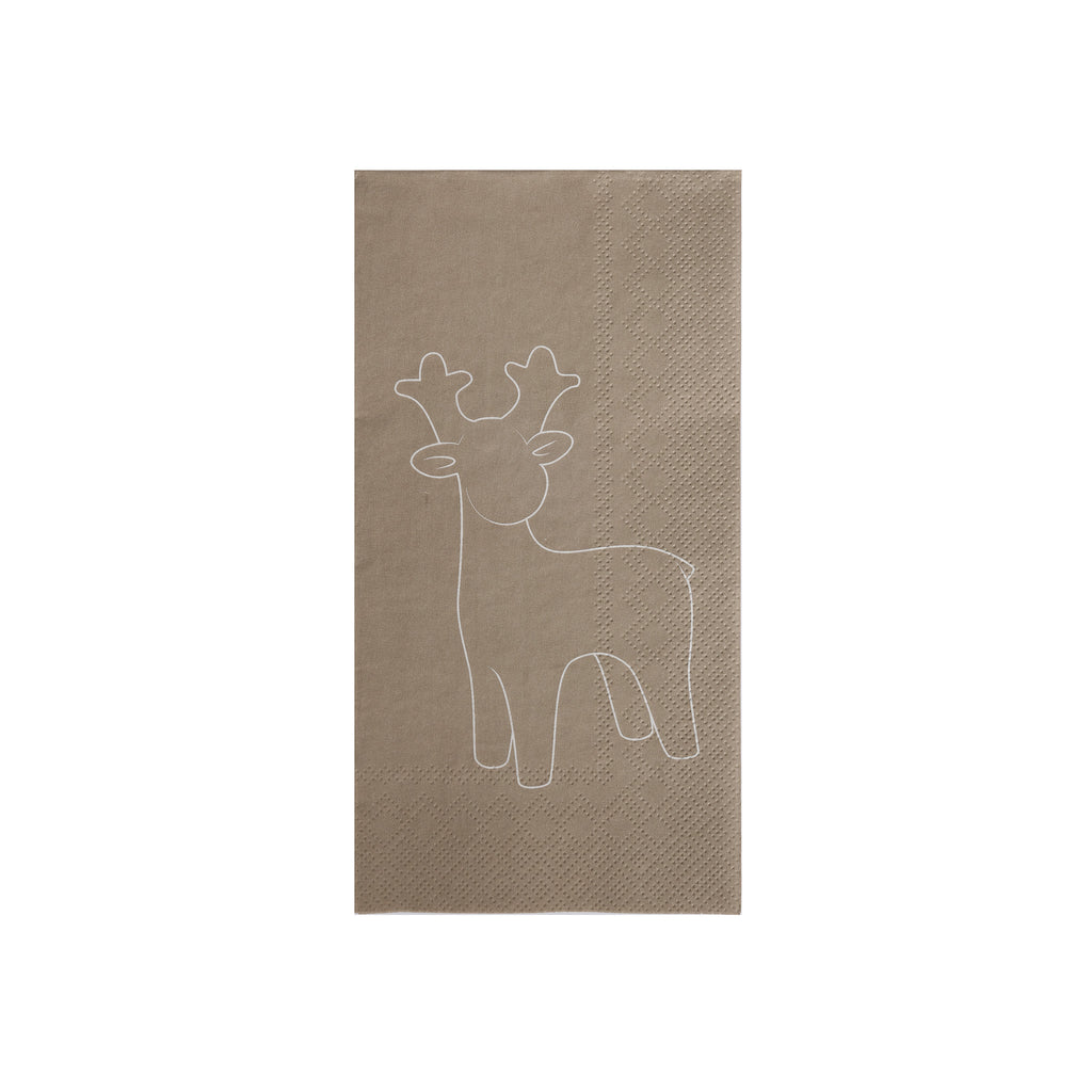 Serviett "Reinsdyr" - beige