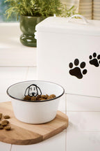 Boks med lokk og målebeger til hundemat