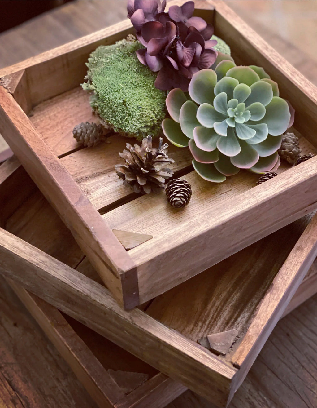 Fat av gjenbrukstre- tre størrelser