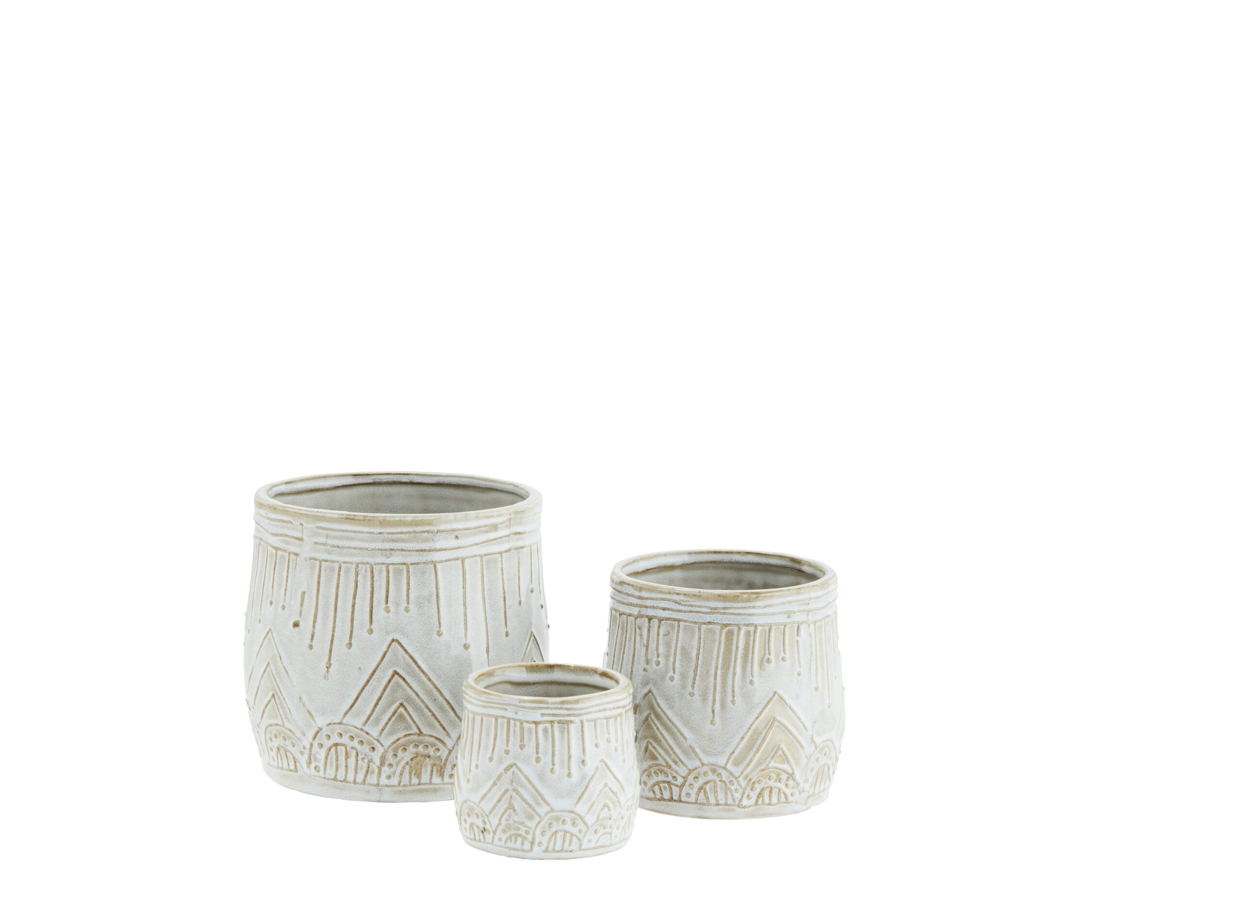 Blomsterpotte med mønster- to størrelser