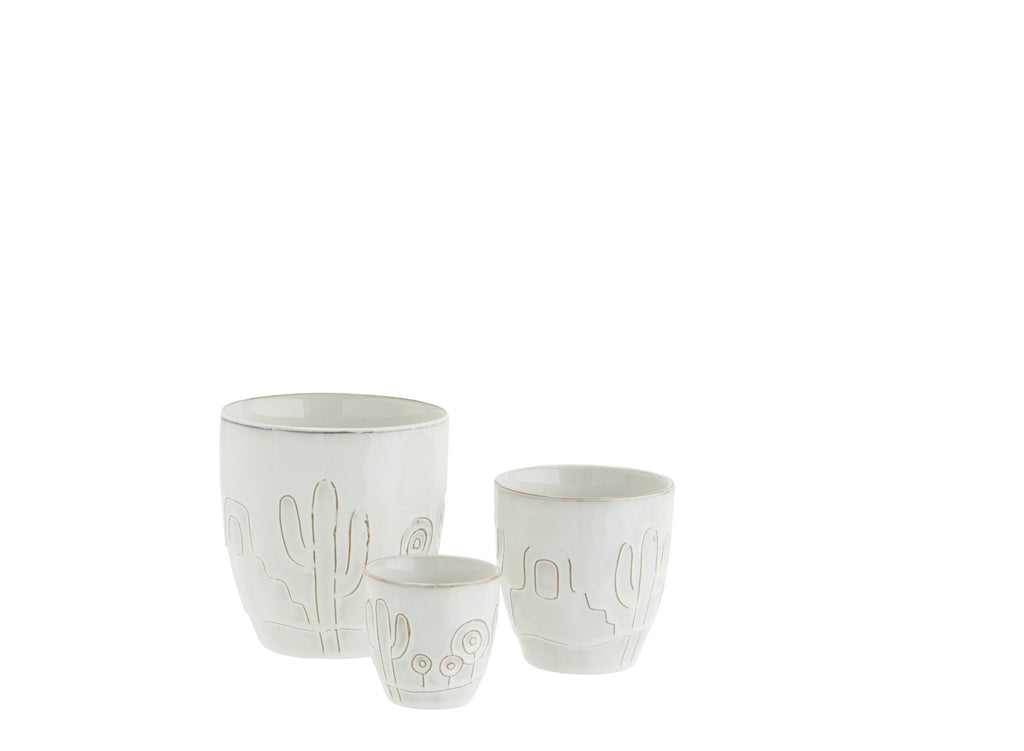 Potte med kaktusmønster- tre størrelser