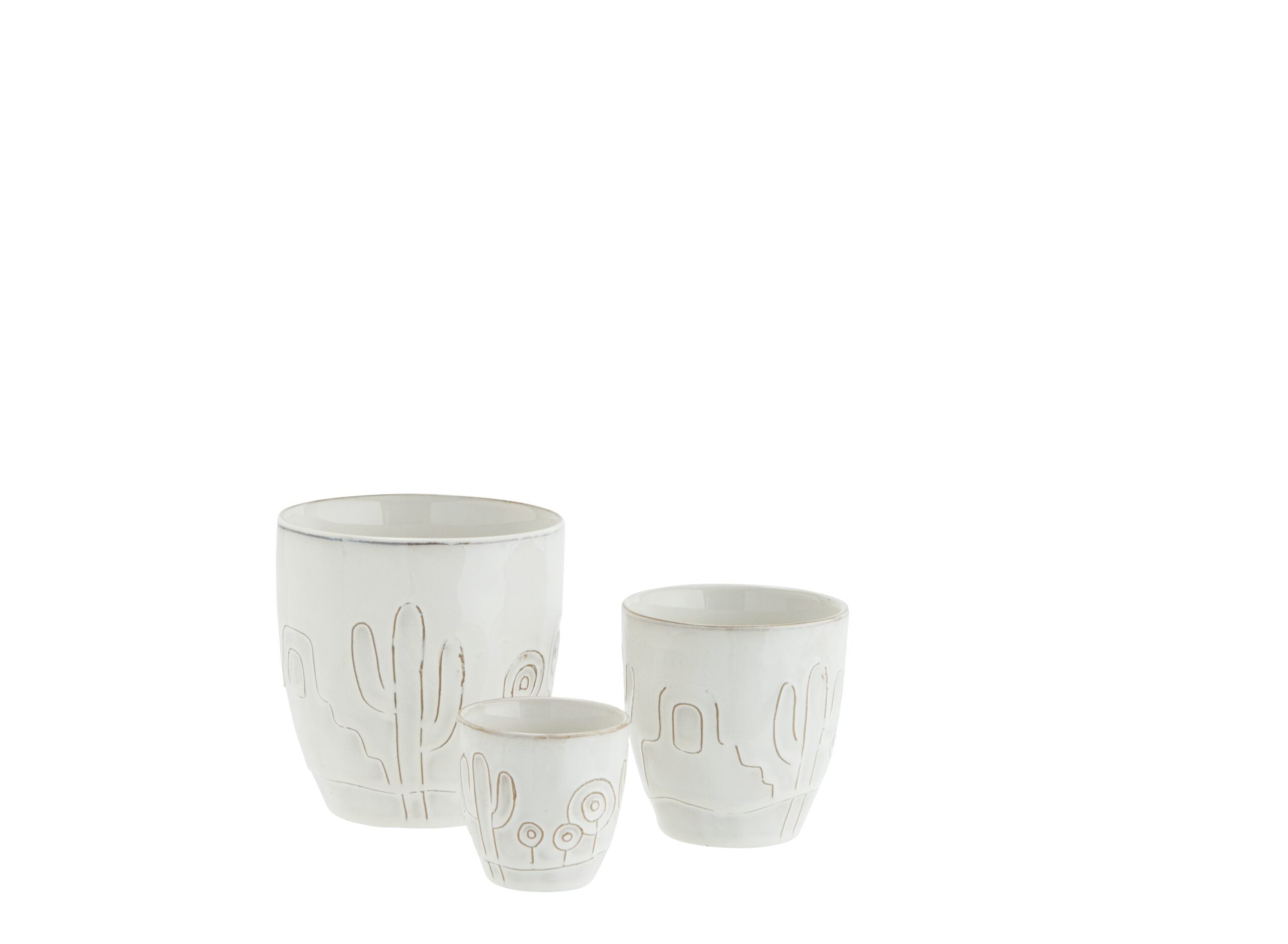 Potte med kaktusmønster- tre størrelser