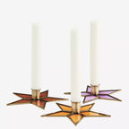 Håndlaget stjerneformet lysestake av glass- flere varianter