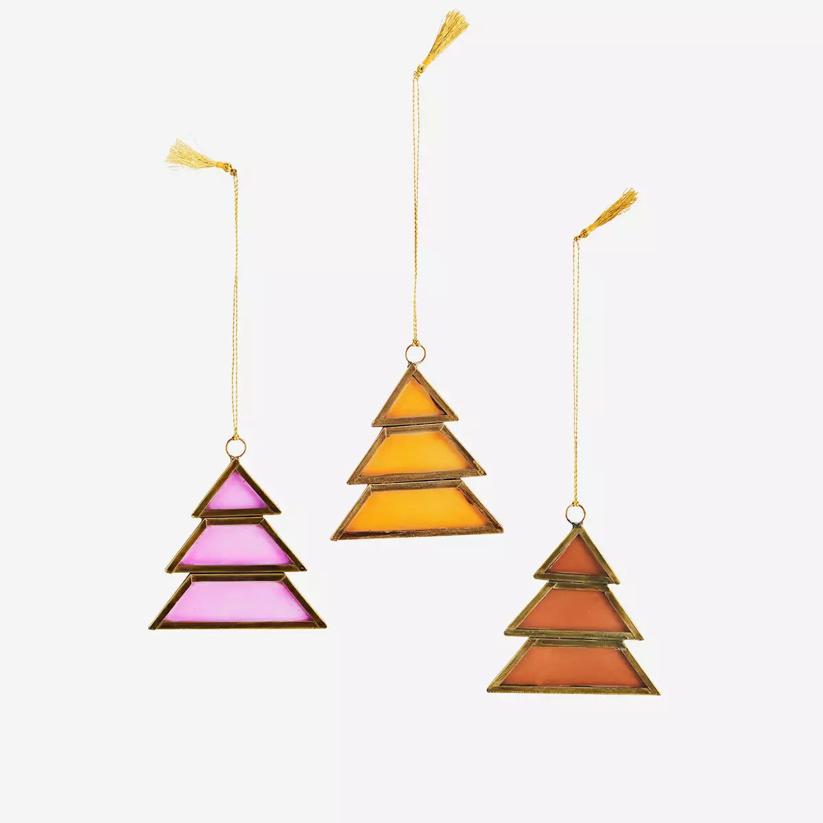 Håndlaget tre-ornament i glass- to varianter