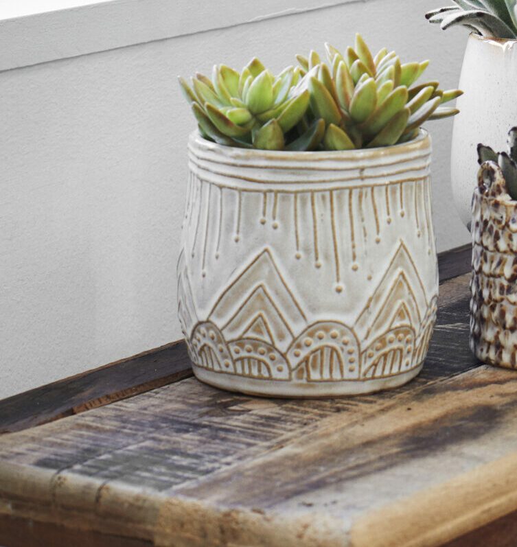 Blomsterpotte med mønster- to størrelser