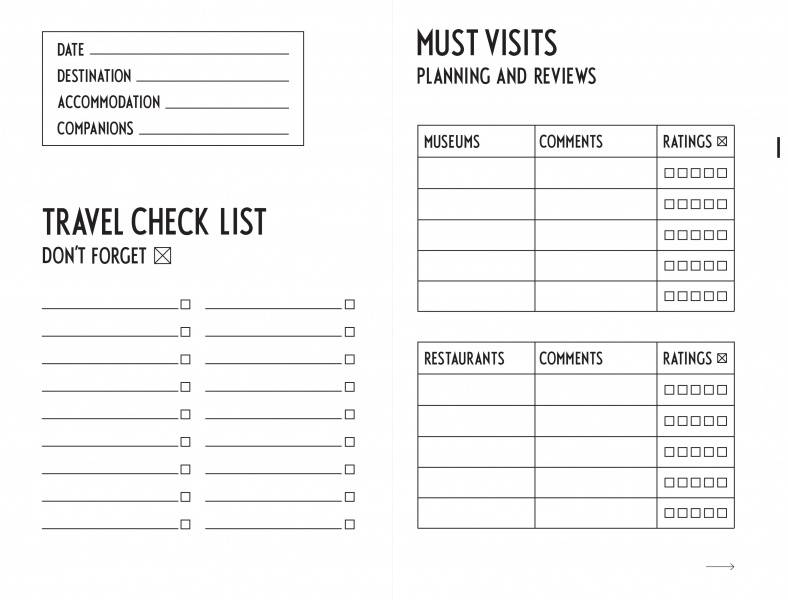 Travel journal fra Design Letters